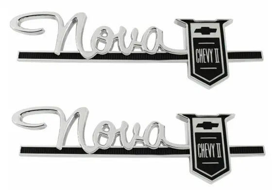 Quarter & Fender Emblems, "Nova"New Pair 63 64 1