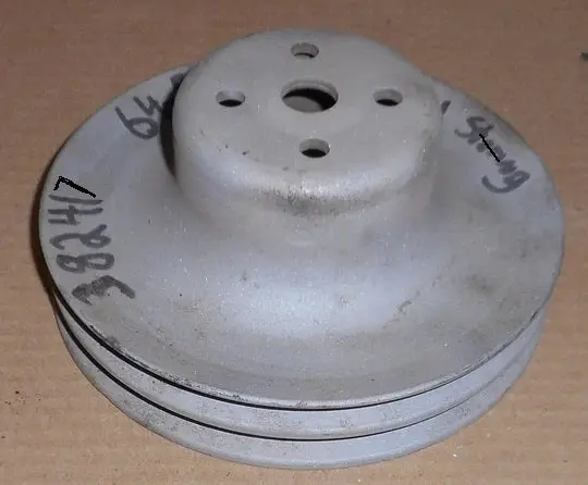 Fan Pulley ,V8 2 Groove No Ac Used 64 65 Olds 1