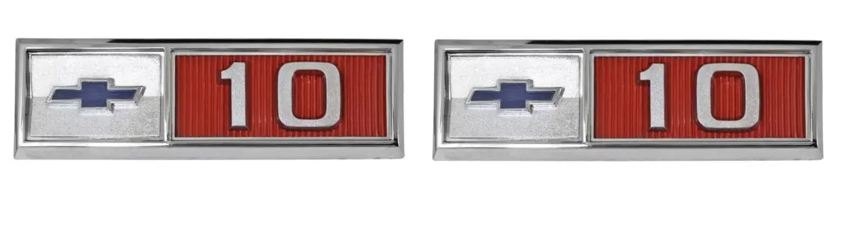 Fender Emblem "10" ,New Pair 65 Chevy Gmc Truck 1