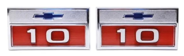 Fender Emblem "10" ,New Pair 66 Chevy Gmc Truck 1