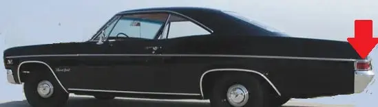 Quarter Corner Moldings ,Pair New 66 Impala 1