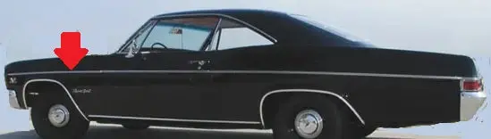 Fender Side Molding ,Each New 66 Impala 1
