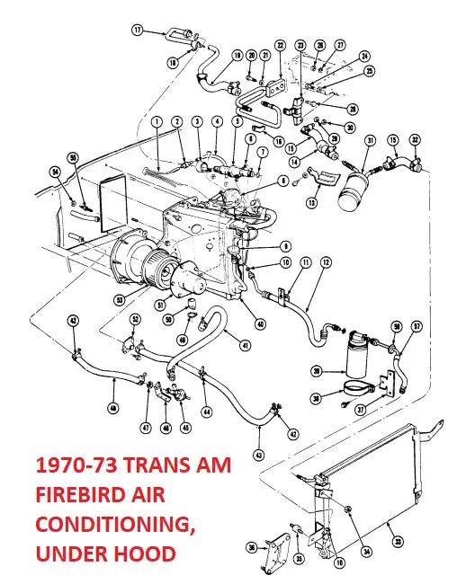 1970 -73 Firebird Ac Under Hood Diagram 1