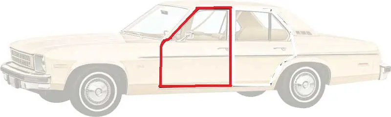 Door Weatherstrips, 4 Door Fronts Pair 68-74 Nova X-Body 1