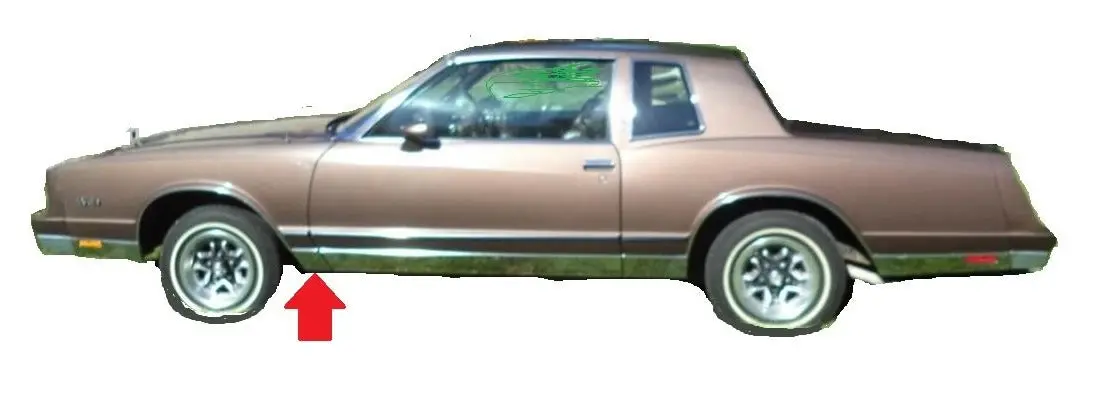 Fender Molding ,Lower Rear,Left Used 81-6 Monte Carlo 2