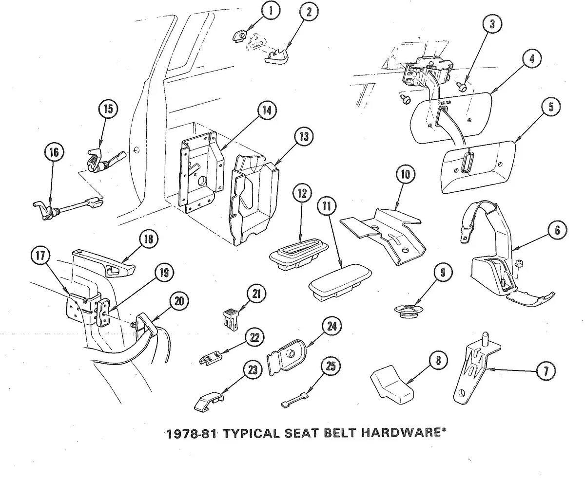 Shoulder Seat Belt Retractor Housing ,Left 78-83 A-Body 1