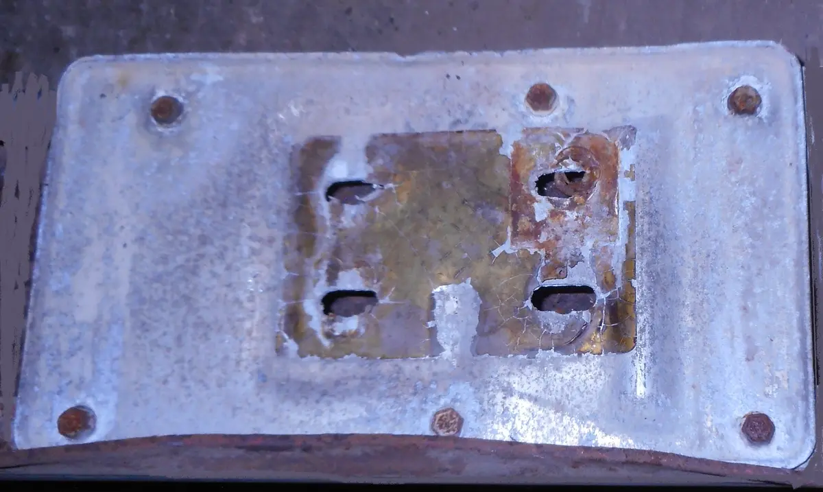 Front Bumper Plate ,Left Used 78-87 Elcamino Malibu 1