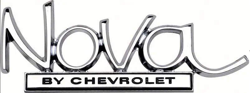Trunk Lid Emblem ,"Nova By Chevrolet" New 69-72 1