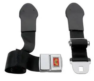 Seat Belt Buckle & Strap, Deluxe, New, Black, 64-65 1