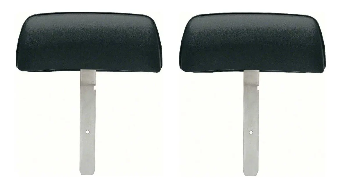 Headrests, New Pair Curved Black 69 Firebird Camaro Corvair 1
