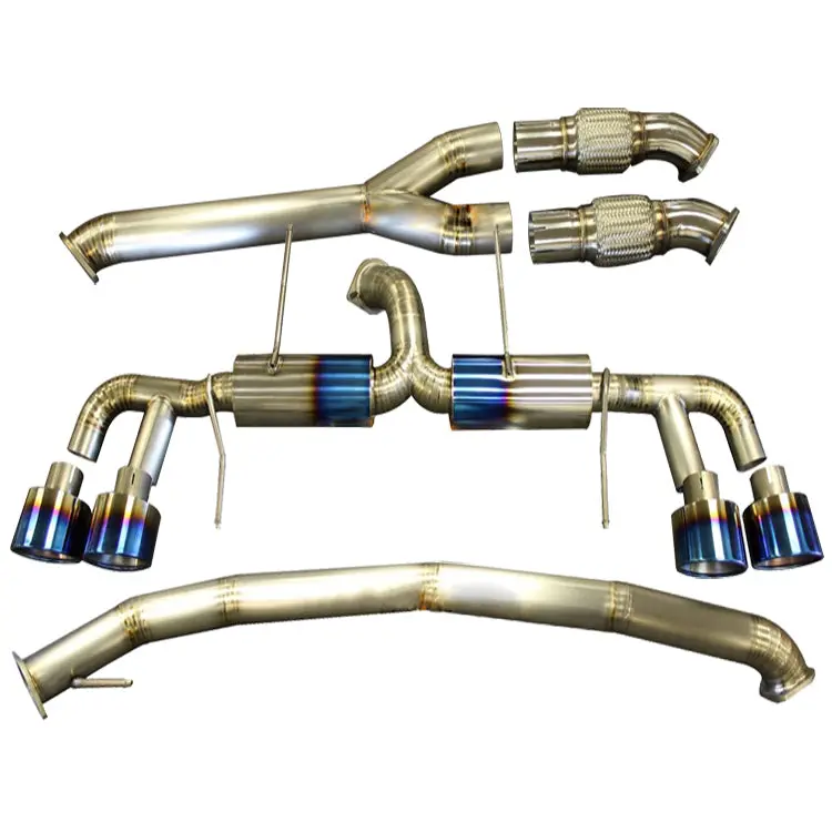 2009-2018 Nissan Skyline R35 Cnc Titanium Dual 3" Y Pipe - Midpipe - Quad Tip - Full Titanium Exhaust Fits Nissan Skyline Gtr Gt-R Vr38dett 1