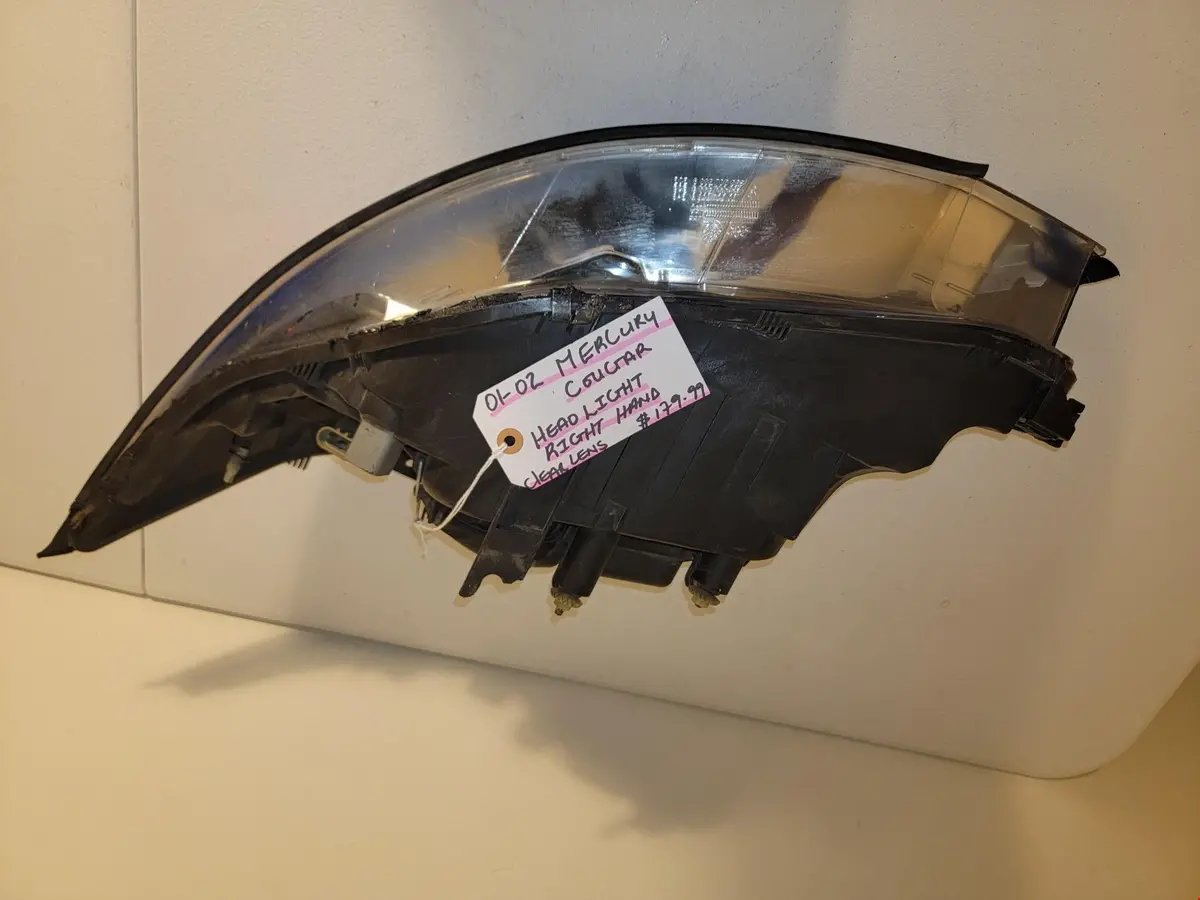 01-02 Mercury Cougar Headlight Right Hand Clear Lens 1