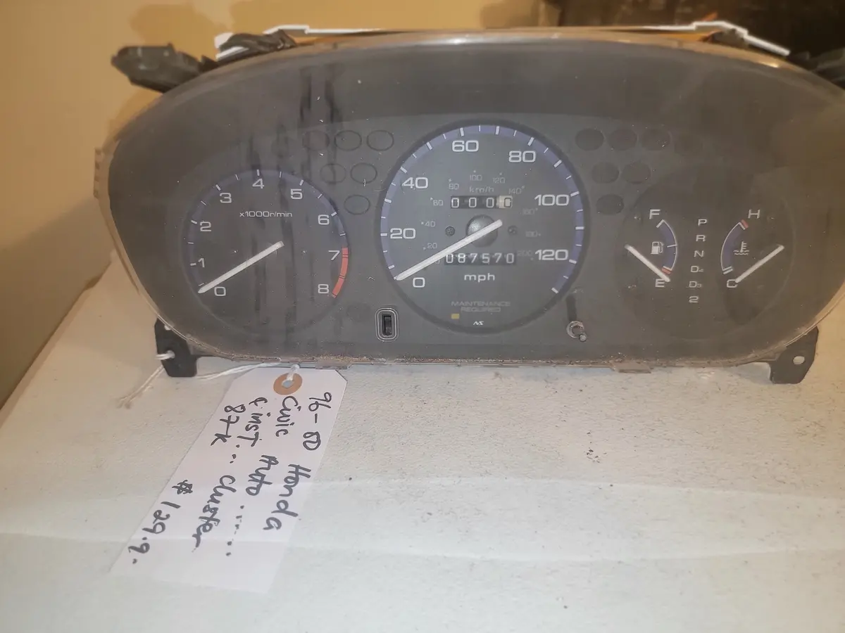 96-00 Honda Civic Auto Instrument Cluster Guage Speedometer 87K Miles Oem 1