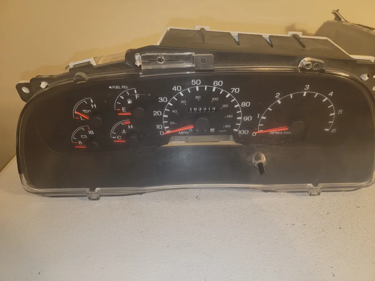 99-01 Ford F350 Sd Speedometer Xc 3F-10849-Bc Instrument Cluster 156K-225K Oem 1