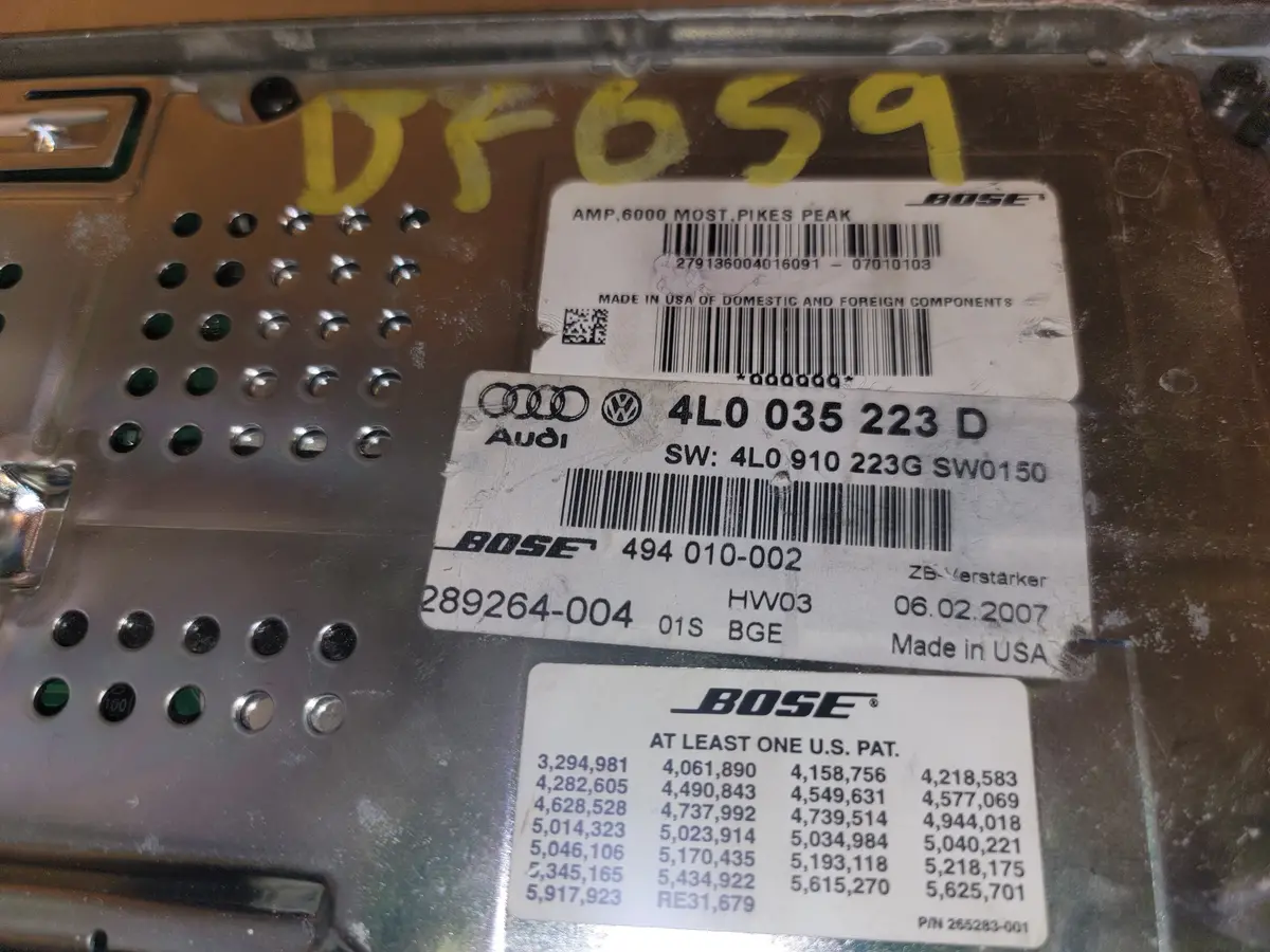 2007 - 2009 Audi Q7 Bose Audio Radio Amp Amplifier  4L0 035 223 D Oem 1