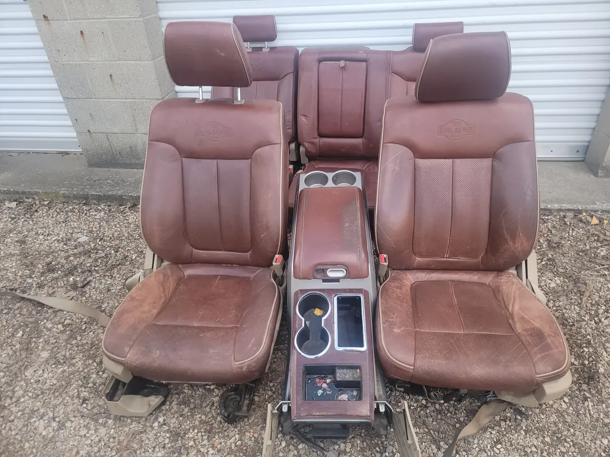 09 - 14 Ford F150 King Ranch Front Power Seats & Rear Seat W/ Center Console Heat Cool 1