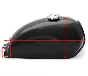 The Skyline Cafe Racer - Black - Motorcycle Gas/Fuel Tank 2.4 Gallon 9L 2