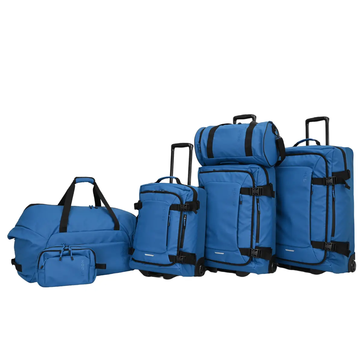 Aventura 6 Piece Travel Luggage Set Soft Suitcase Duffle Wash Bag Blue 1