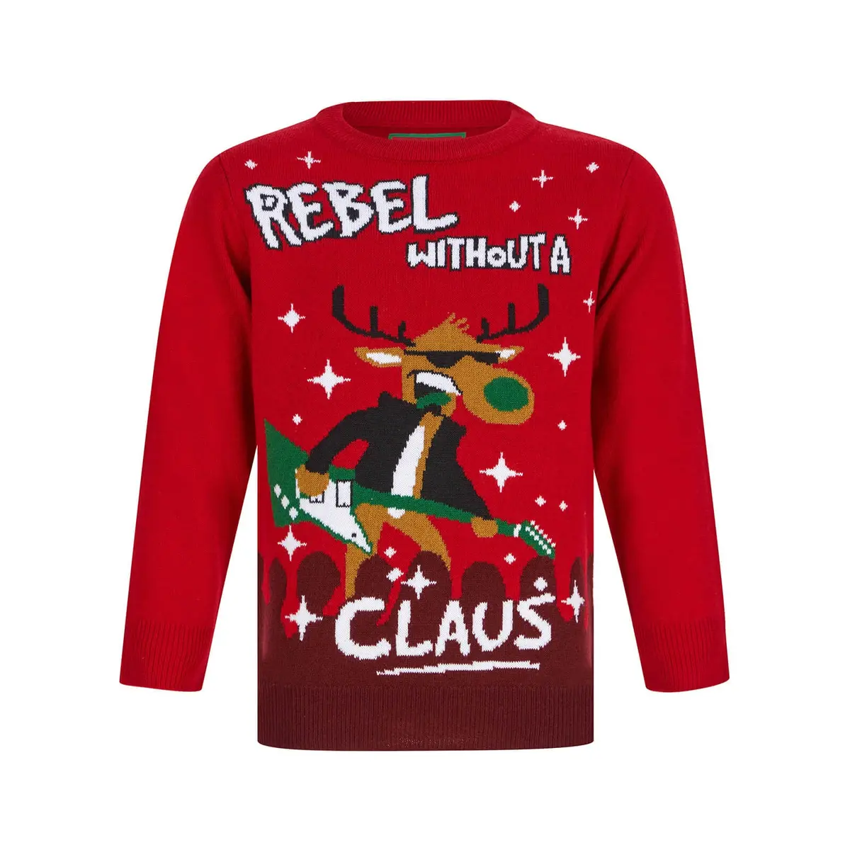 Kids Rebel Without A Claus Christmas Jumper 2