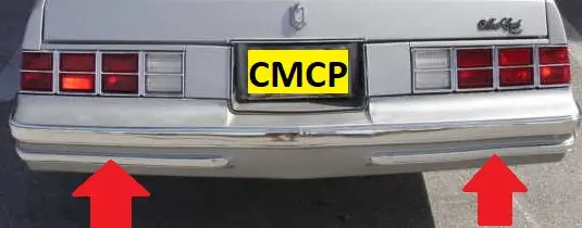 Rear Bumper Chrome Strips, Lower, Pr, 78-80 Monte Carlo 1