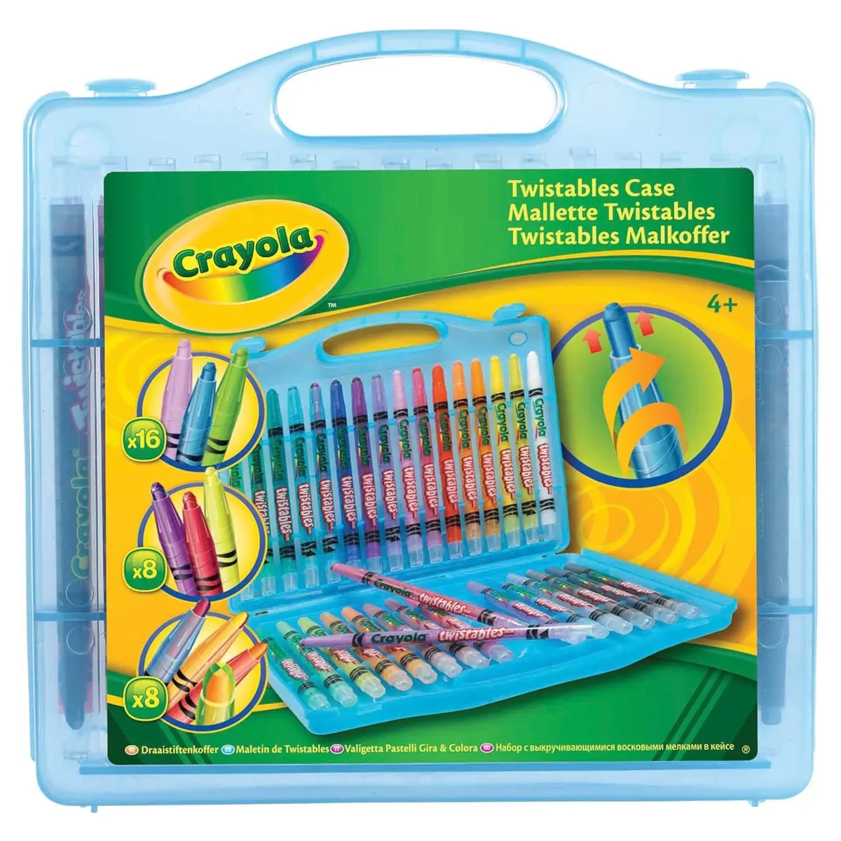 Crayola Twistables Case Storage With 32 Crayons Neon Rainbow 1