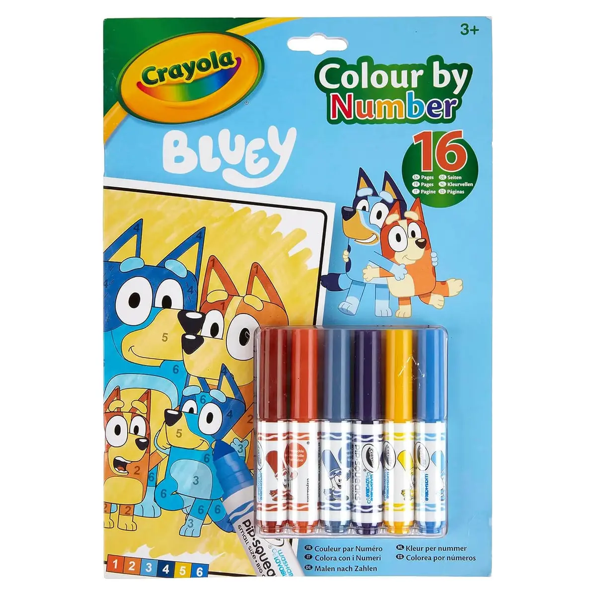 Crayola Colour By Number Set Colouring Book 6 Washable Mini Markers 2