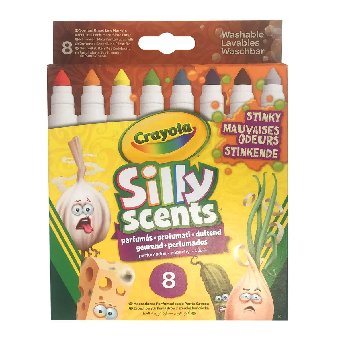 Crayola Pack Of 8 Silly Scents Stinky Scented Markers Broad Line 1