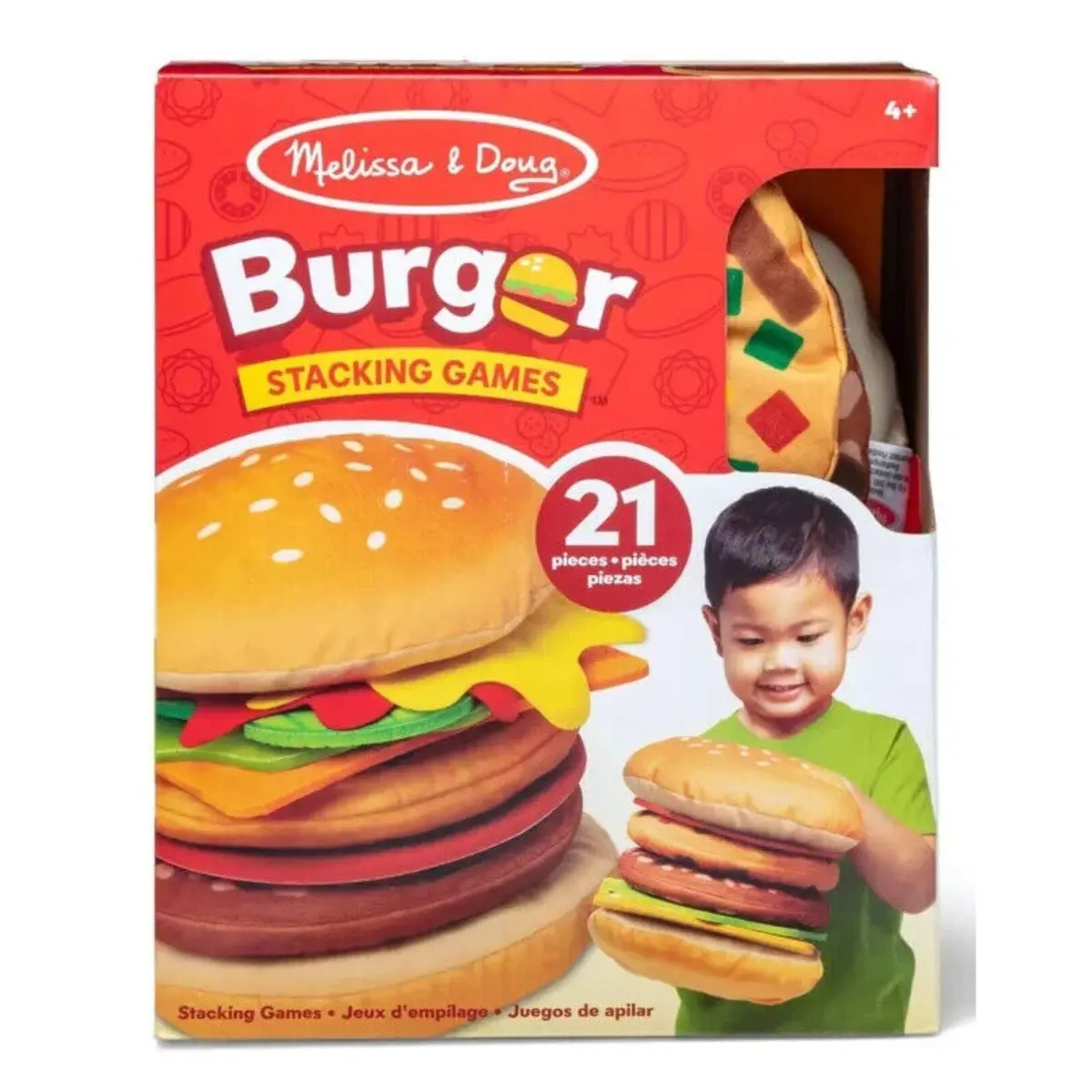 Melissa & Doug Burger Stacking Games Match Catch Giant Fabric Pieces 1