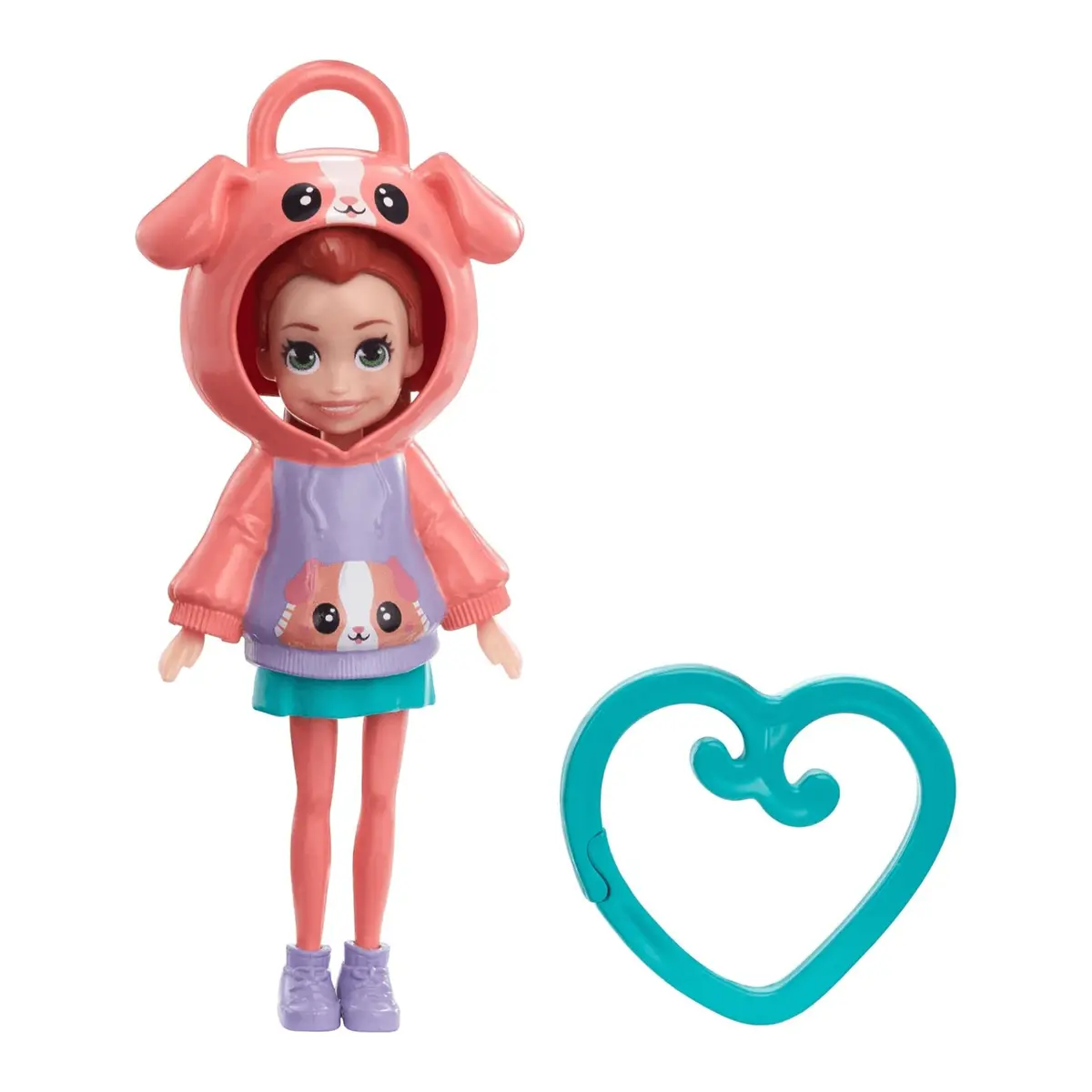 Polly Pocket Animal Hoodie Friends Dolls Clip On Heart Keyring 13Cm 6