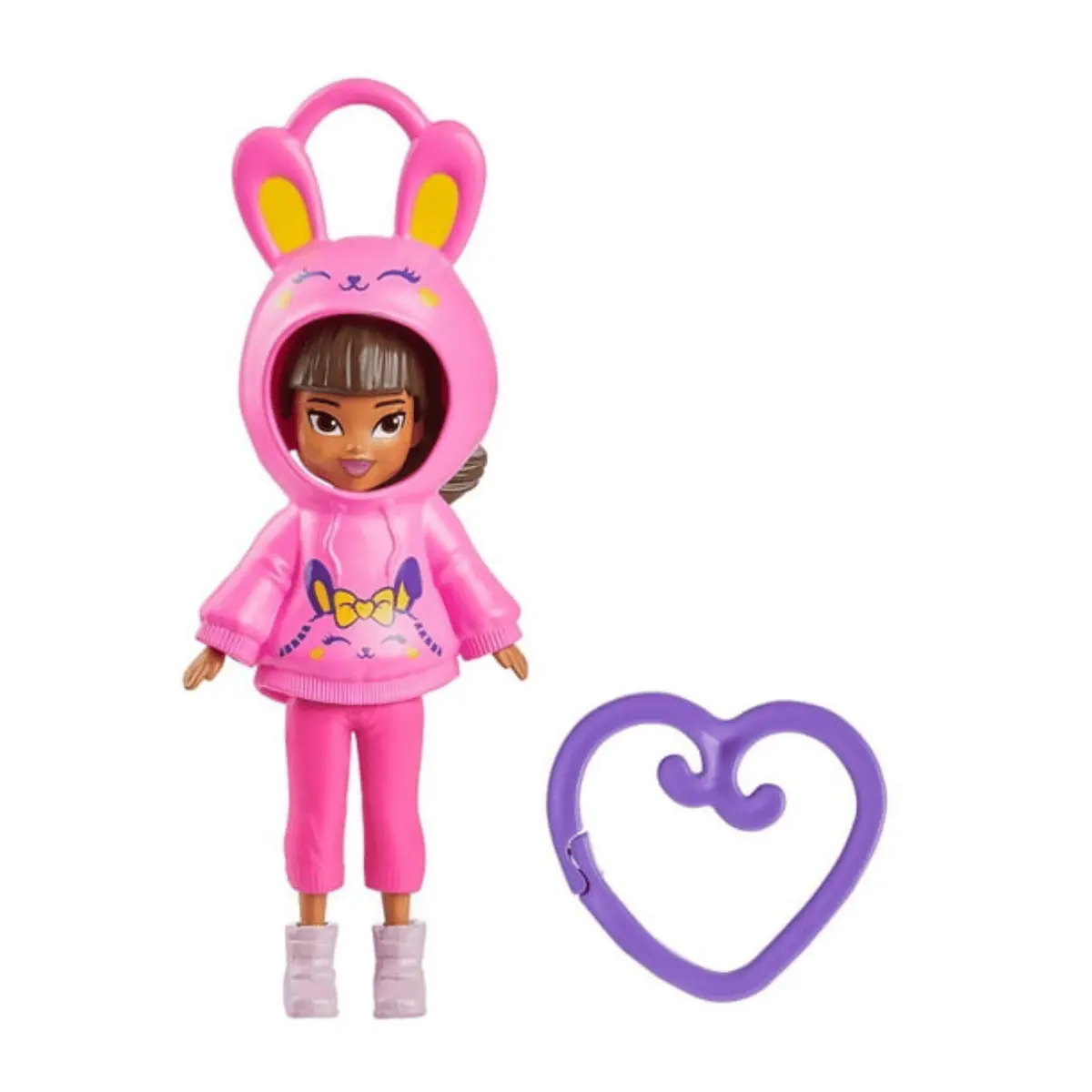 Polly Pocket Animal Hoodie Friends Dolls Clip On Heart Keyring 13Cm 5