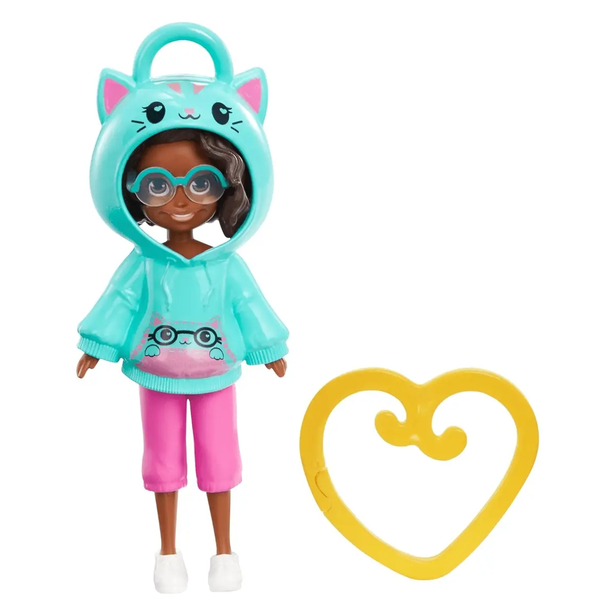 Polly Pocket Animal Hoodie Friends Dolls Clip On Heart Keyring 13Cm 4