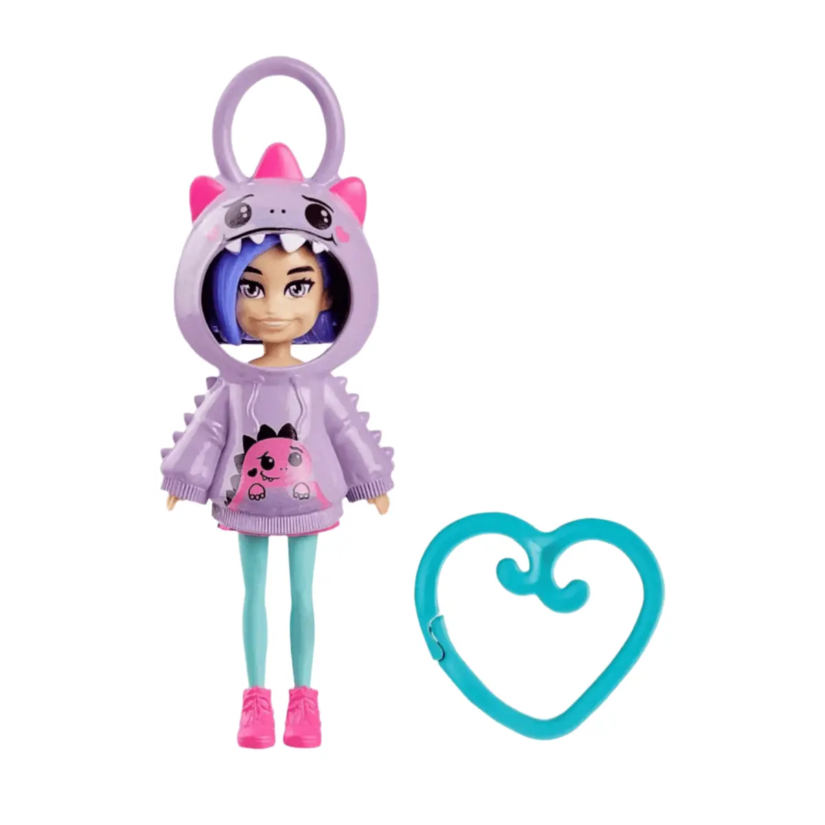 Polly Pocket Animal Hoodie Friends Dolls Clip On Heart Keyring 13Cm 2