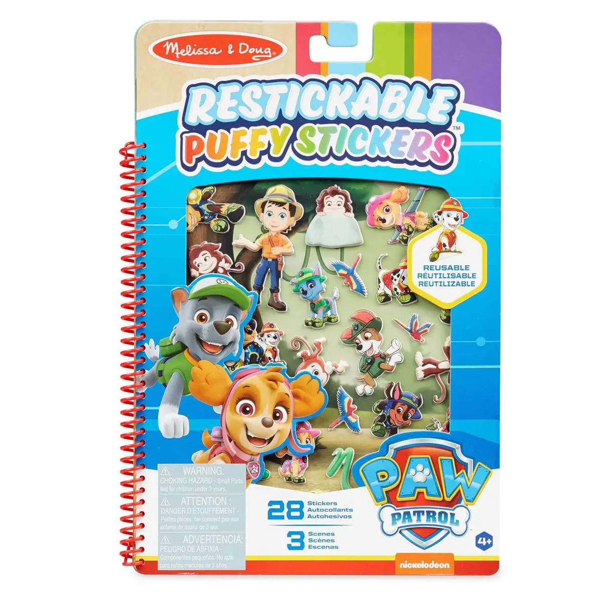 Paw Patrol Restickable Puffy Stickers Book Reusable 3 Scenes 1