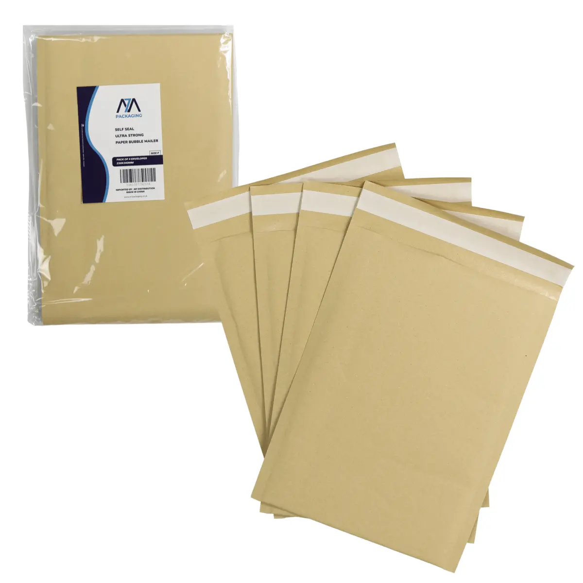 4 Pack Brown Paper Envelope Bubble Padded Mailer Self Seal 230 X 340Mm 1