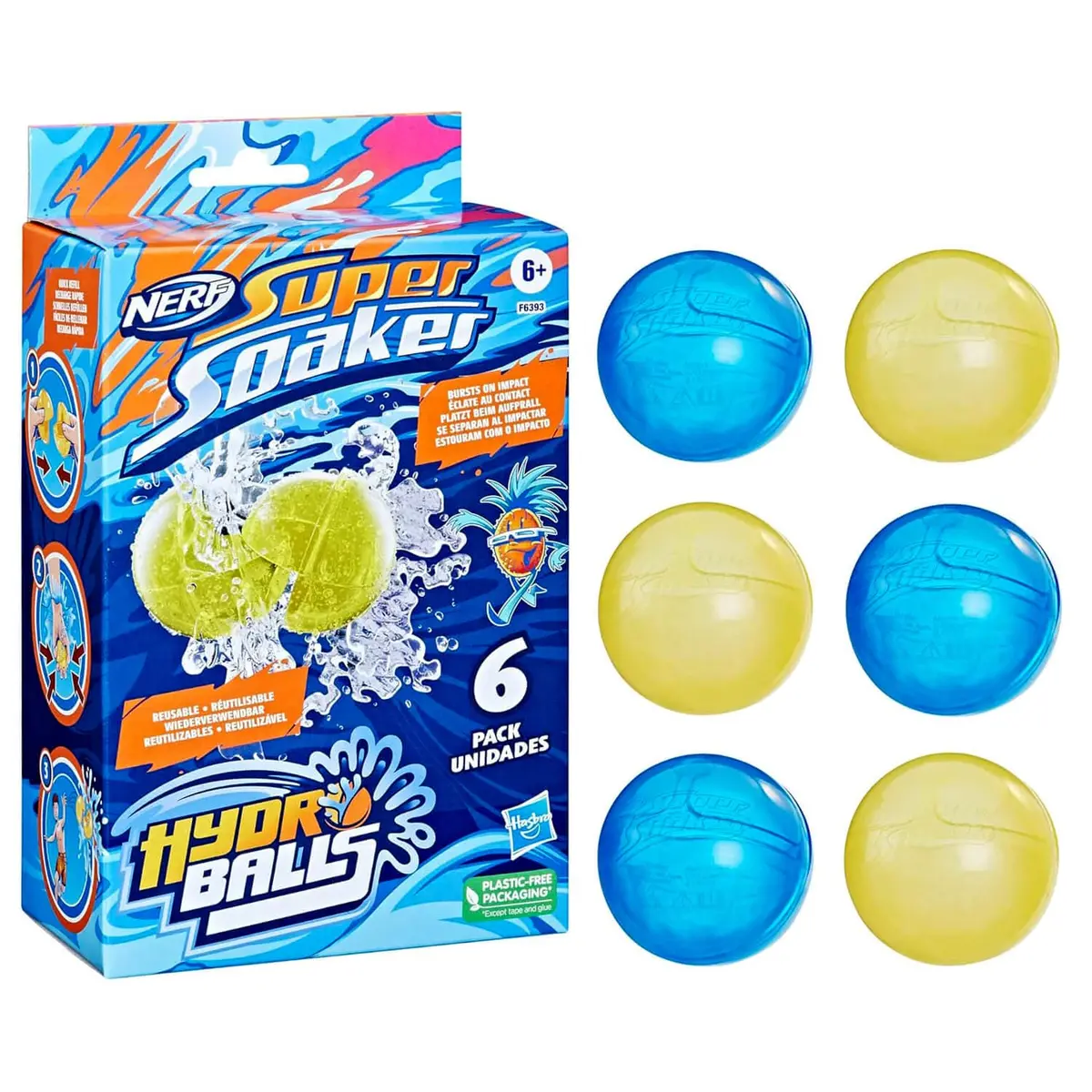 Nerf Super Soaker 6 Pack Hydro Balls Reusable Quick Refill 1
