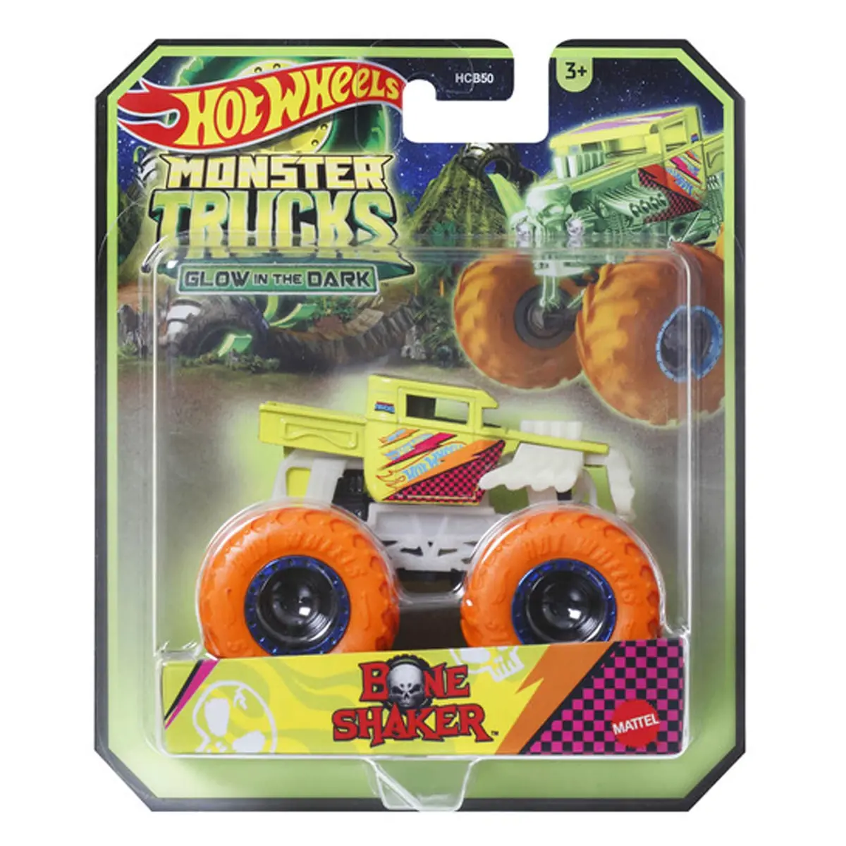 Hot Wheels Glow In The Dark Monster Trucks Die Cast Vehicle 1:64 1