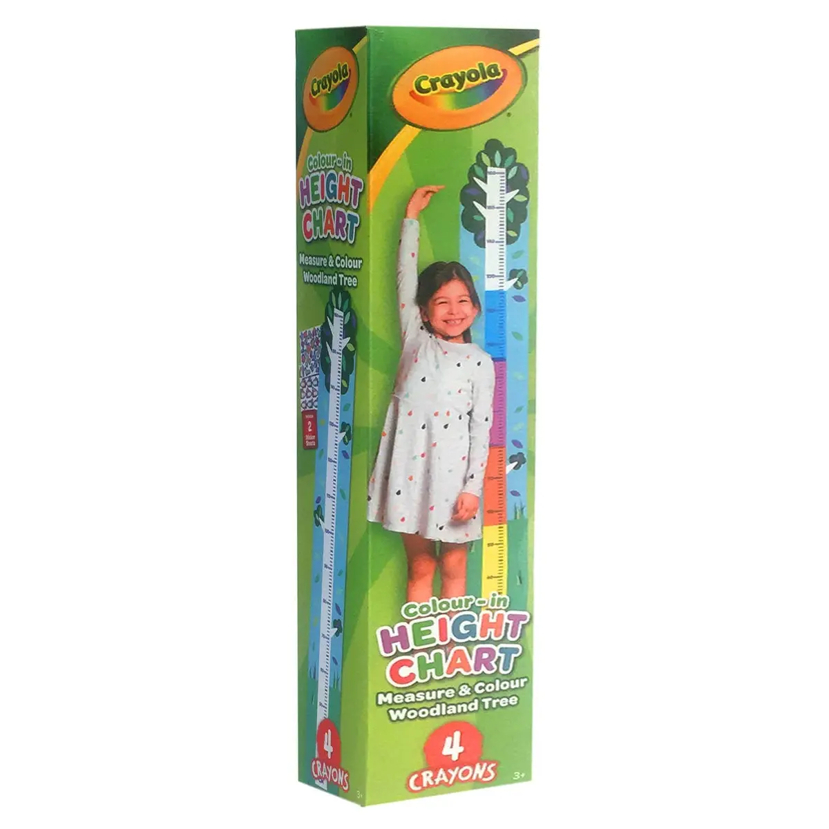 Crayola Height Chart Measure & Colour Woodland Tree With Stickers 1