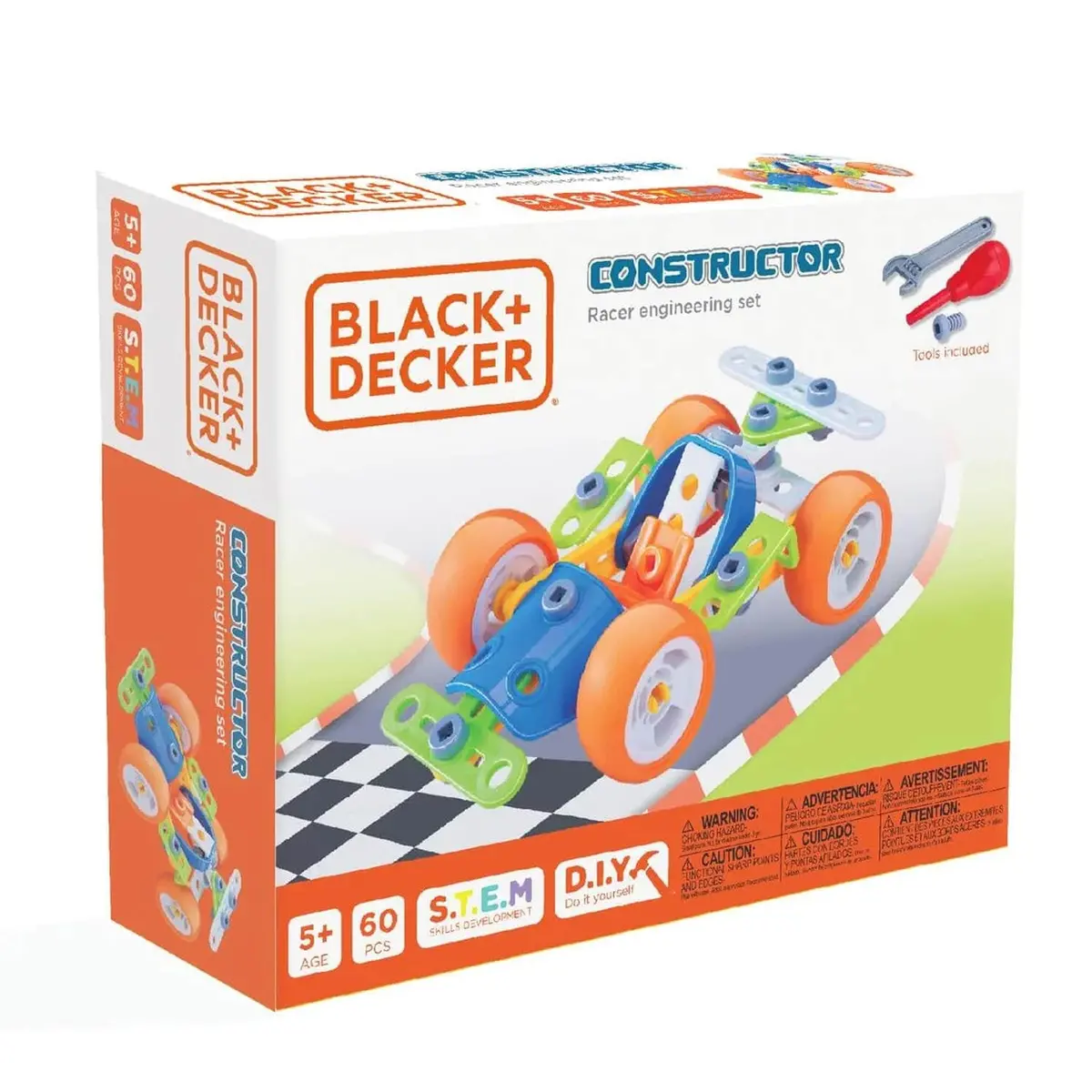 Black + Decker Racer Engineering Set Car Construction Kit 60 Pieces 1