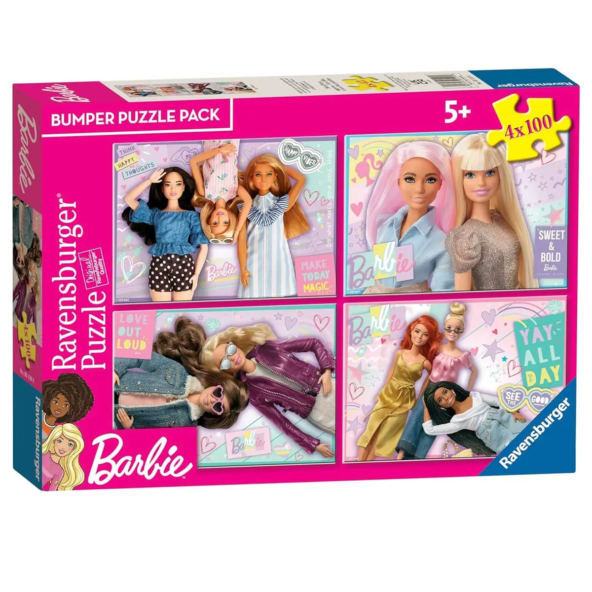 Barbie Girl Power Bumper Jigsaw Puzzle Pack 4 X 100 Pieces 1