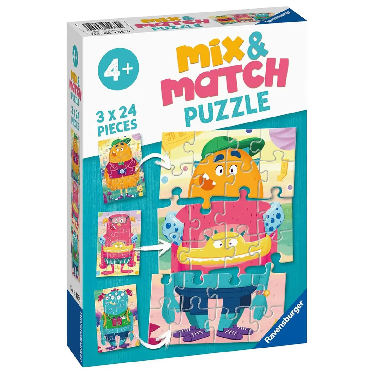 Mix & Match Puzzle Monsters Jigsaw Head Body Legs 3 X 24 Pieces 1