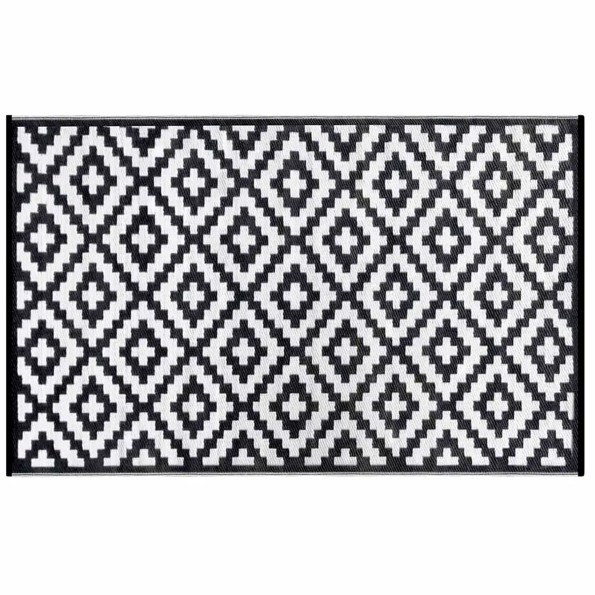 Outdoor Rug Garden Mat Reversible White Diamond Recycled Plastic 1