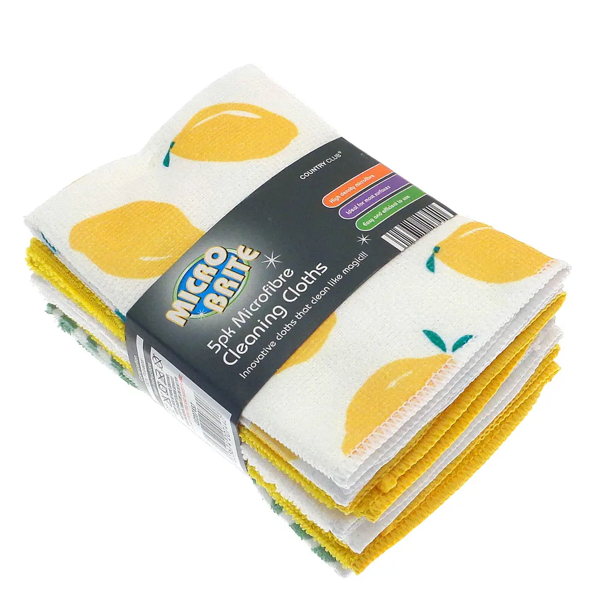 Pack Of 5 Microfibre Cleaning Cloths Dust Polish Easy Clean 30Cm 1