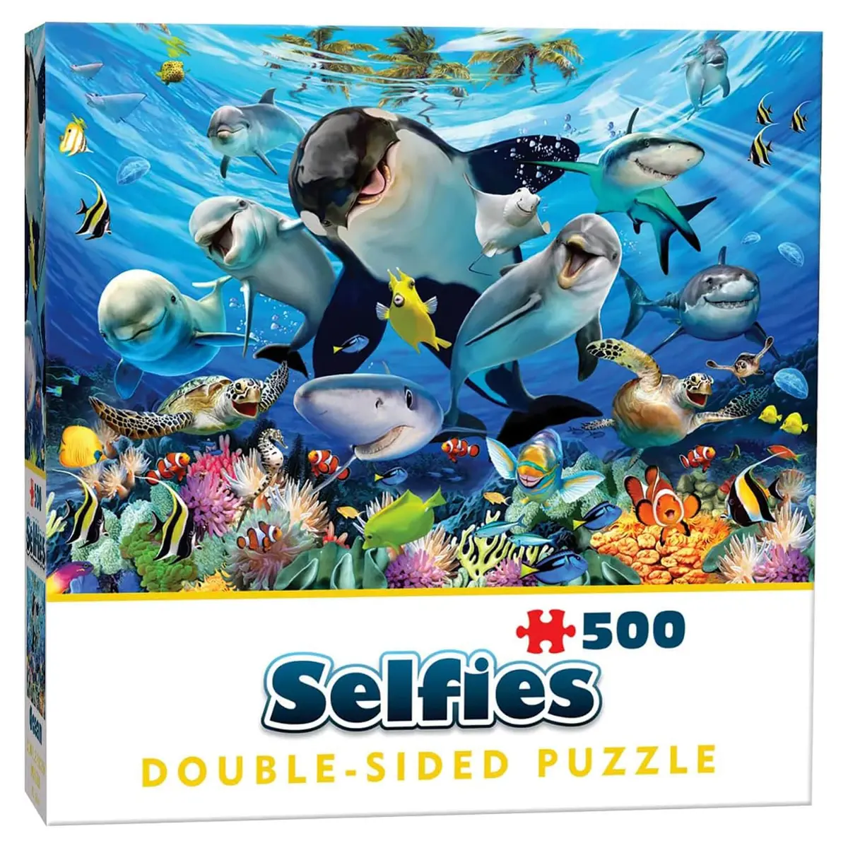 Selfies Double Sided Jigsaw Puzzle Ocean Sealife 500 Pieces 1