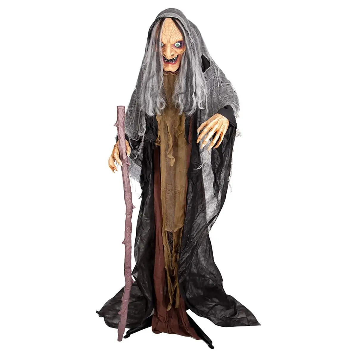 5Ft Animated Old Hag Witch Figure Light Sounds Halloween Decoration 1