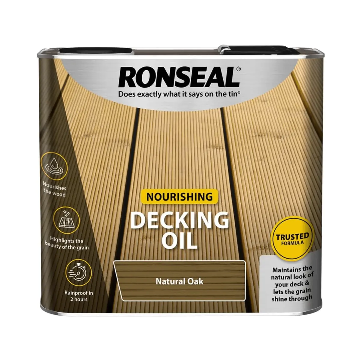 Ronseal Nourishing Decking Oil Protective Wood Stain Natural 2.5L Tin 1