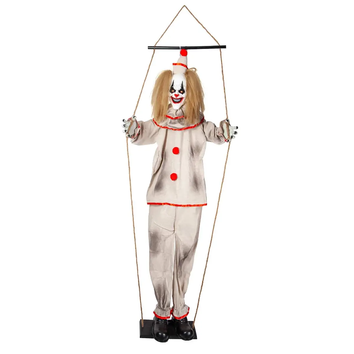 4.5Ft Animated Freaky Clown On Swing Lights Sounds Decoration 1