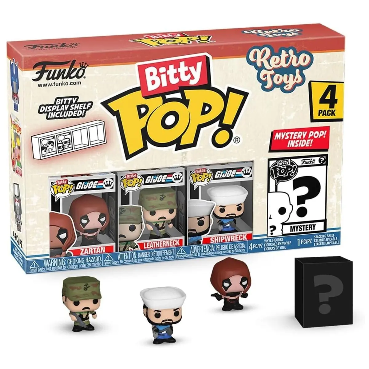 Funko Bitty Pop! Retro Toys 4 Pack Mini Vinyl Figure Mystery Toy Shelf 3
