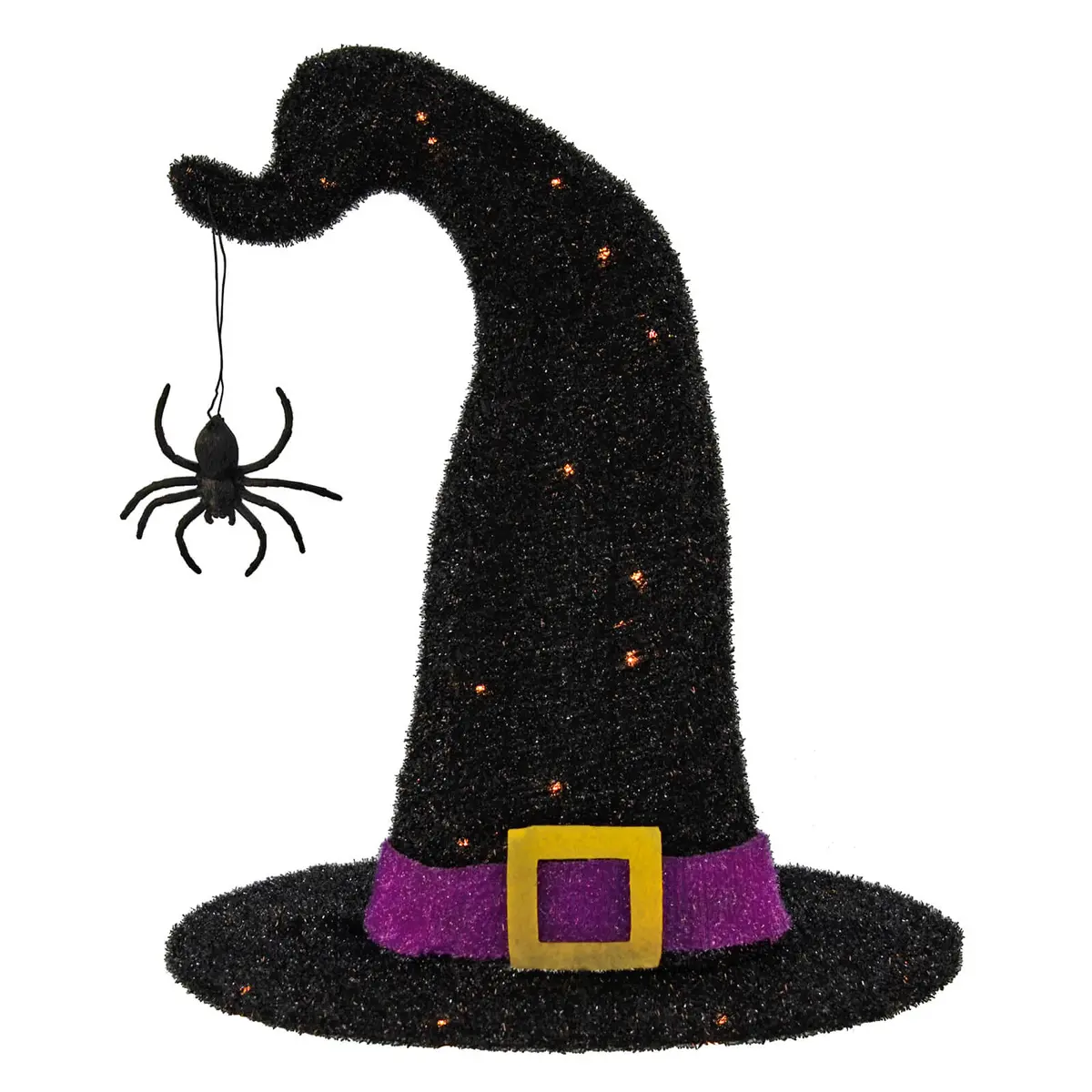 3D Light Up Witch Hat Spider Decoration Outdoor Halloween 40Cm 1
