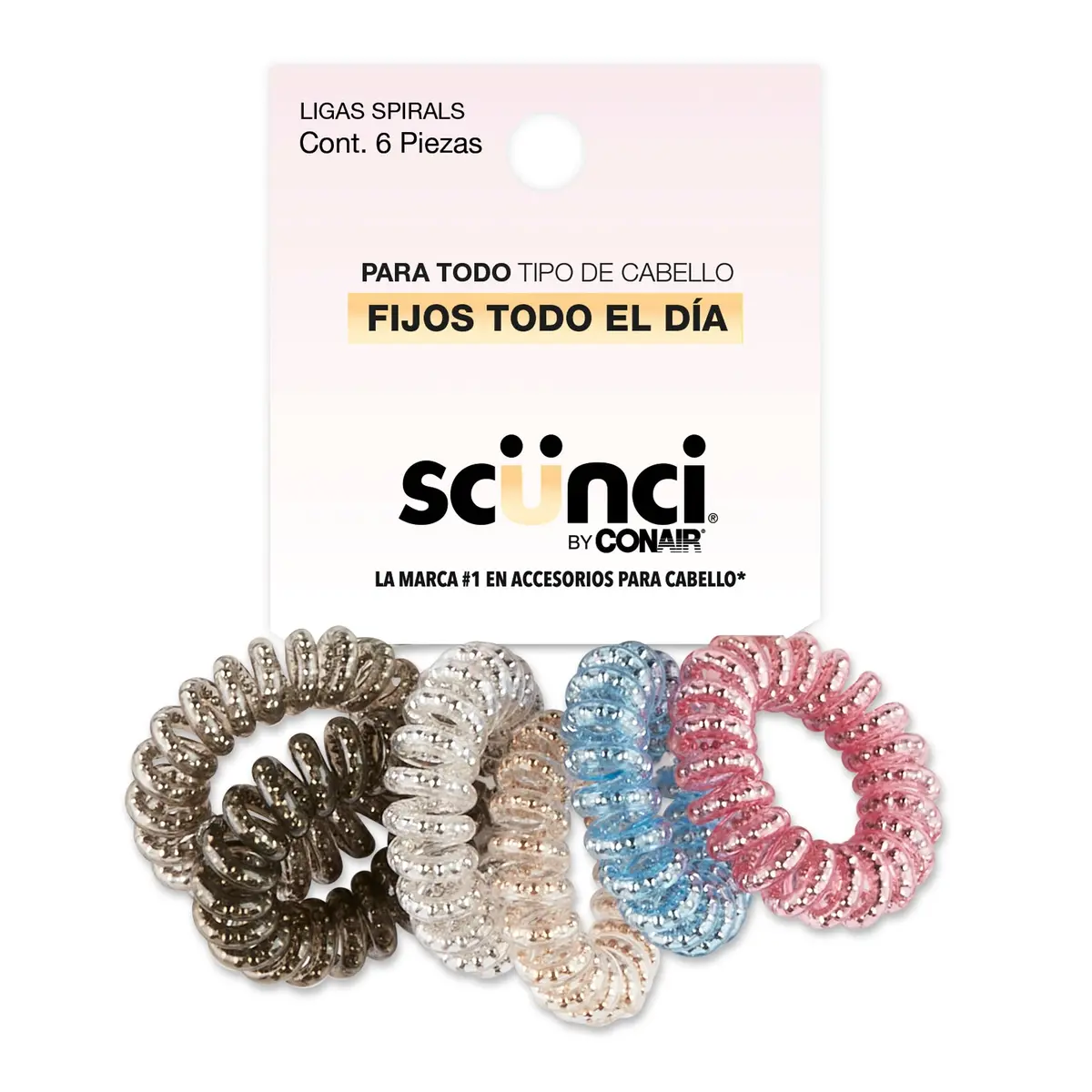 Ligas Elasticas Spirals Multicolor 6 Piezas - Outlet Scunci 1