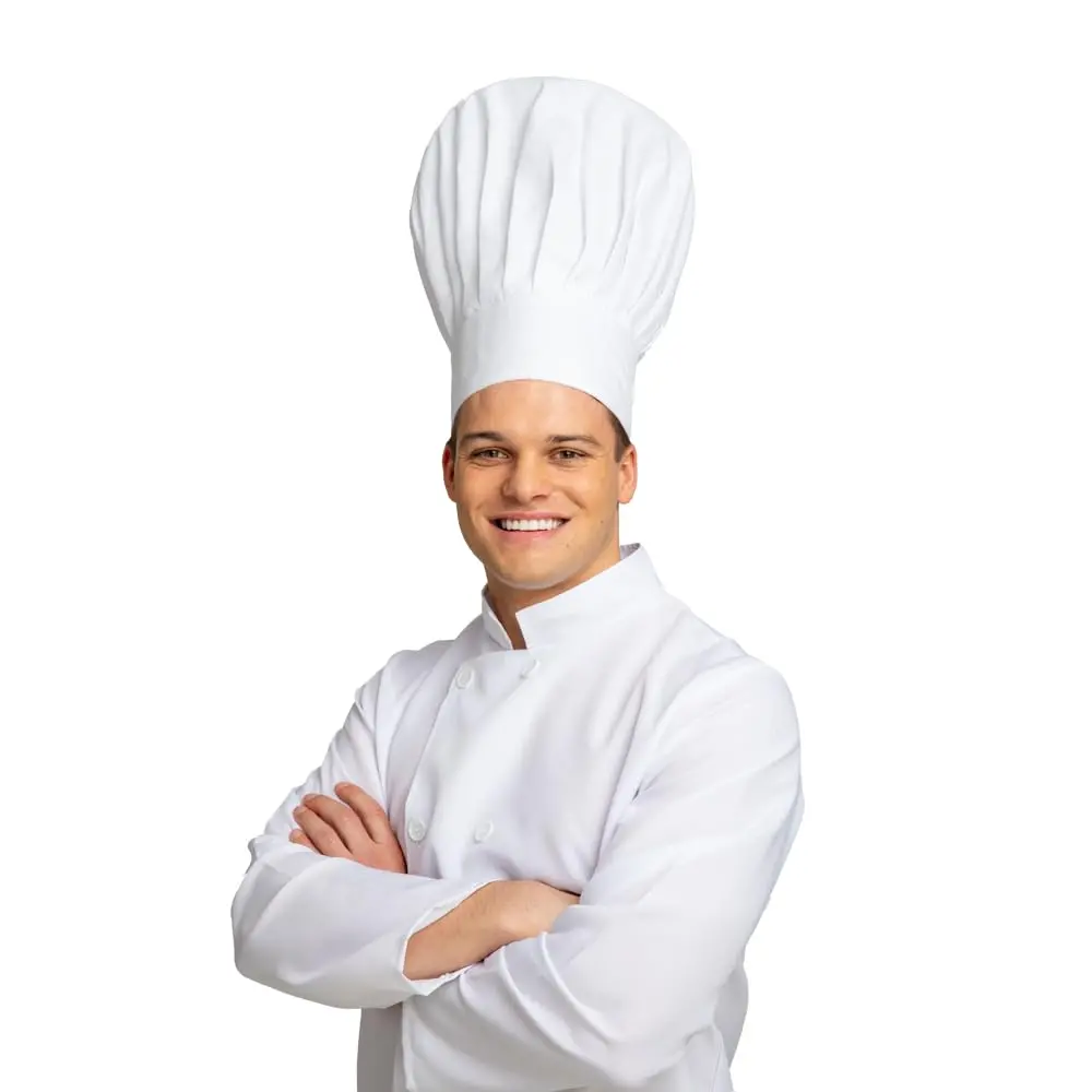 Adults Big Chef Hat White Tallboy Toque Cook Costume Fancy Dress 1